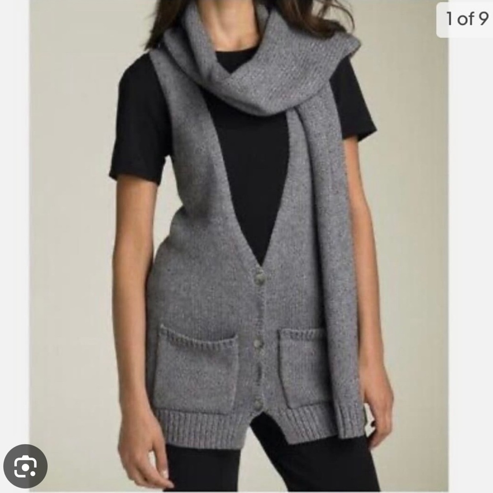 Theory Essra Sleeveless Scarf Cardigan
